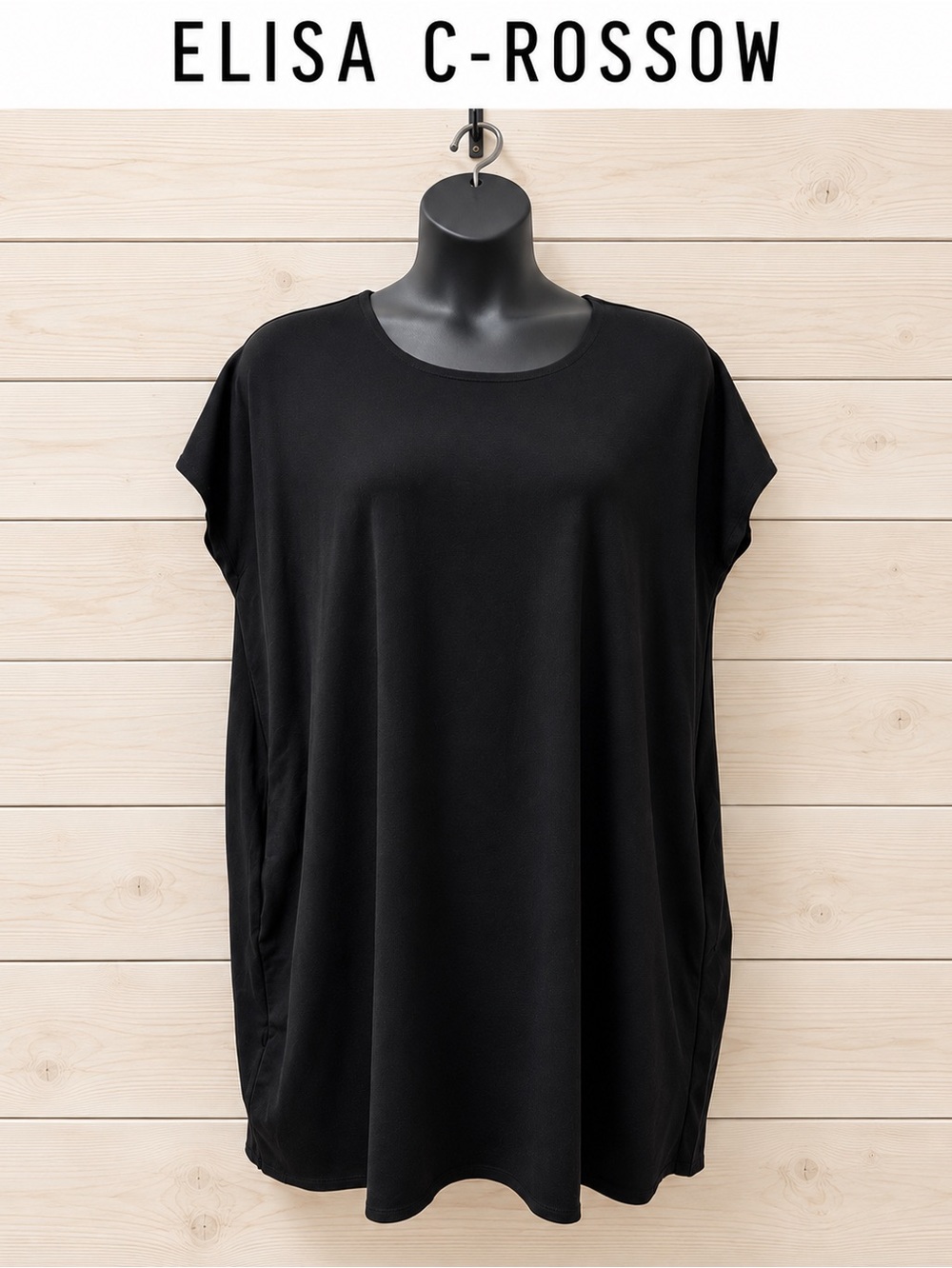 ELISA C-ROSSOW Oversized Minimalist Black Dress – Size L